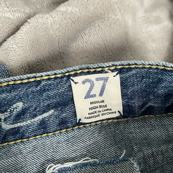 Free people we the free high rise blue distressed jeans size 27 - Picture 3 of 12